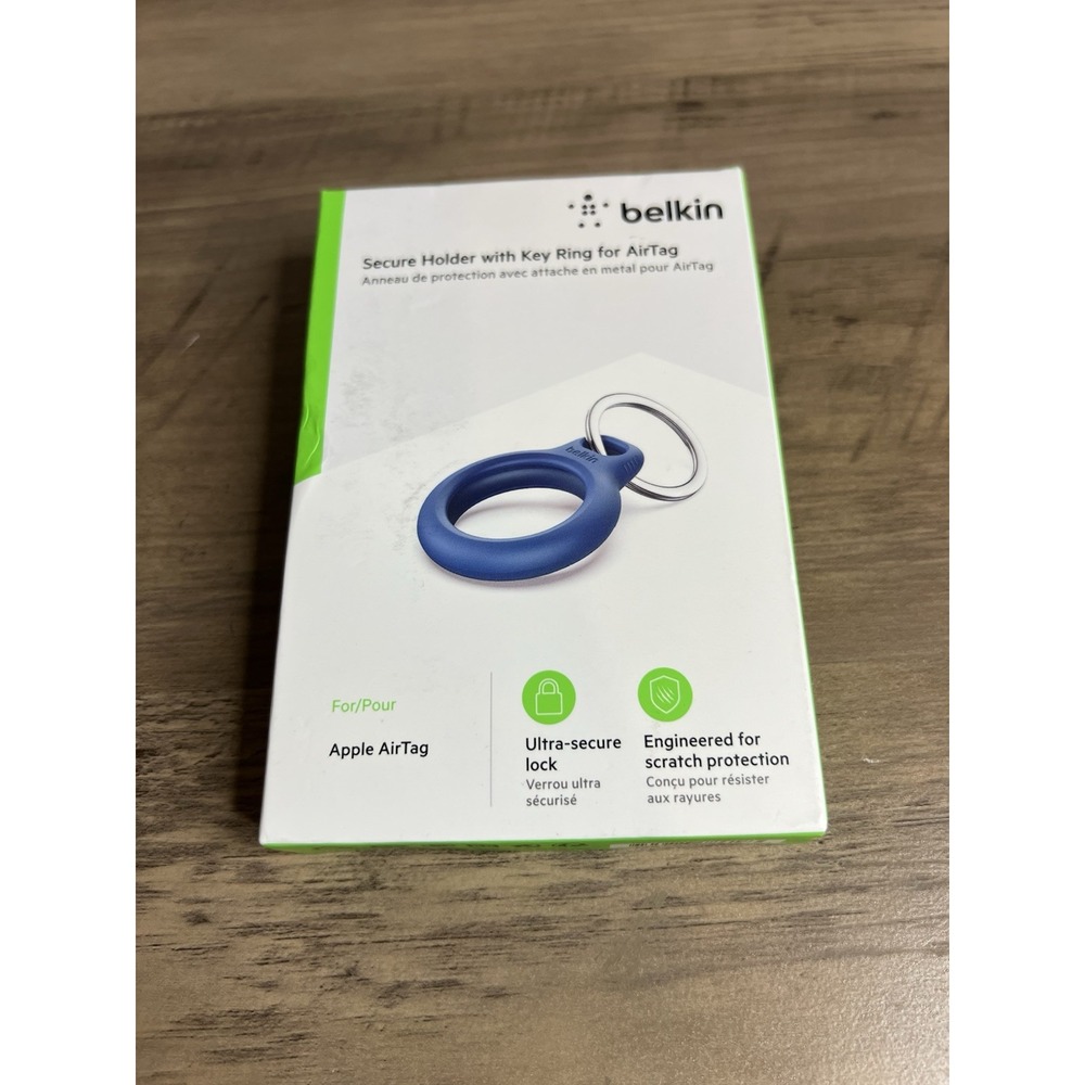 Belkin Secure Holder with Key Ring for Apple Airtag F8W973btBLU - Blue Brand New